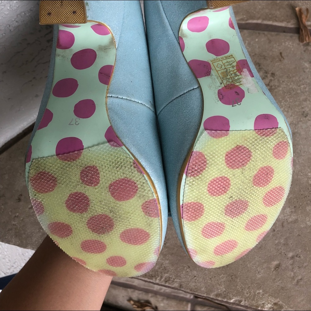 Irregular Choice Light Blue Bow Heels - Picture 8 of 8